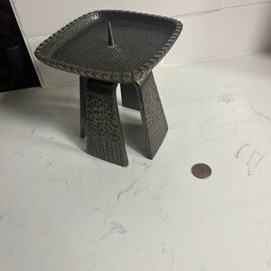 Vintage Modernist / Brutalist Mid-Century Japanese, Cast Iron Candle Holder